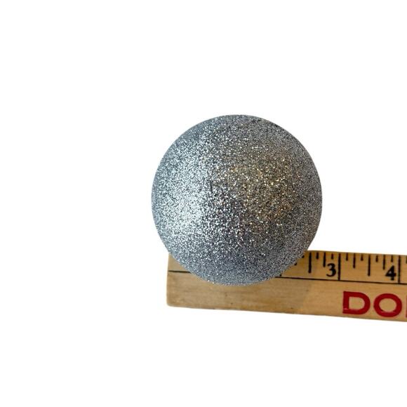 28- Silver Assorted Shatterproof Ornaments 1.5”-4” Shiny Glittery See Pic EUC - Picture 12 of 12